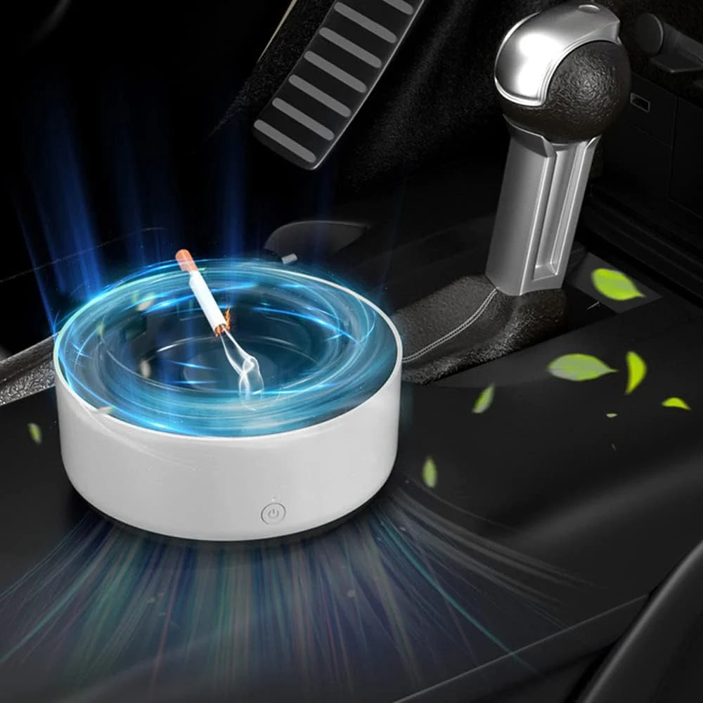 Scrumiera Electrica, cu Aspiratie Directa, Puri de Aer cu Ioni Negativi, Odorizant Eliminarficatorea Mirosurilor Neplacute, Fumului de Tigara, Oprire Automata