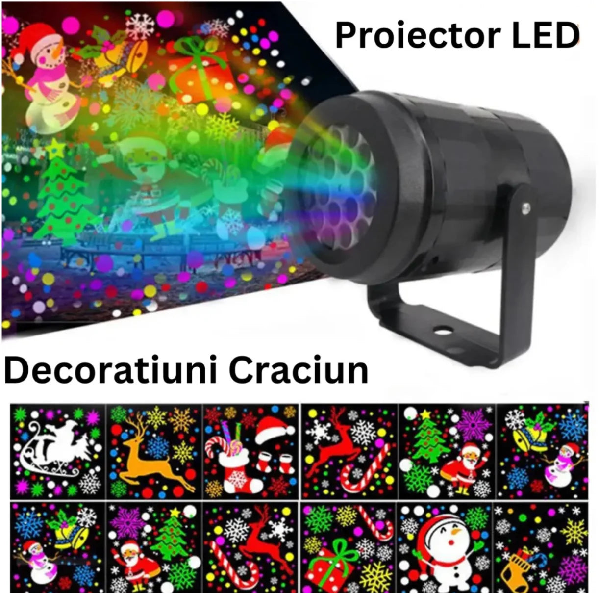 Proiector Lumină de Crăciun – Decor instant