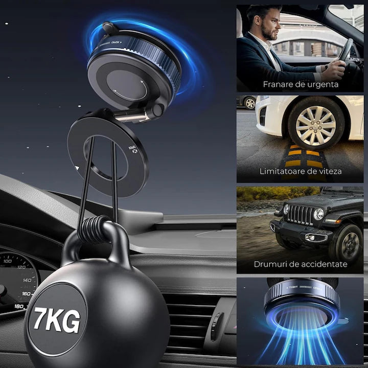 "Suport Magnetic Auto Rotativ 360° - Fixare Sigură și Ajustare Ușoară pentru Smartphone-uri"