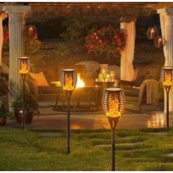 Lampa solara tip torta cu efect flacara, 51 cm 1+1 Gratis